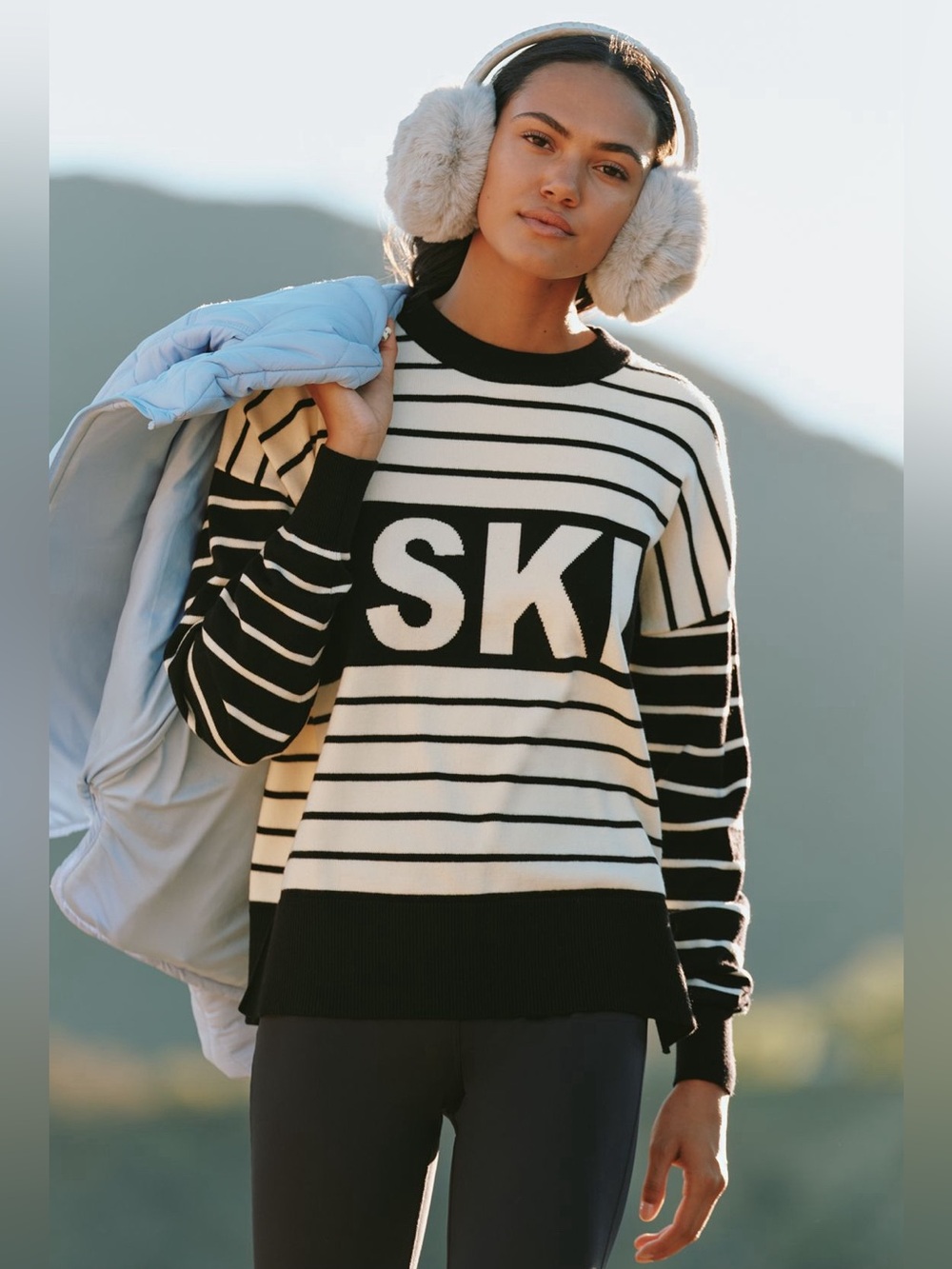 Beach Riot Callie Sweater Summit Stripe